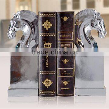 silver polyresin horse bookend best present for kids