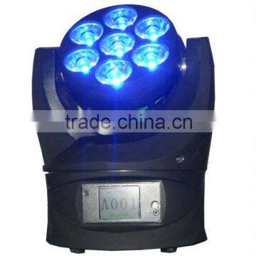 7pcs 12w 4in1 Mini moving head led DJ light