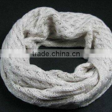 Ladies jacquard pattern mohair lurex snood