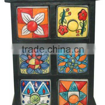 new wooden chest with ceramic drawers | colored ceramic chest drawer.