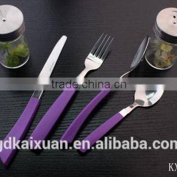 Artistic Design Plastic Handle Stainless Steel Cutlery Set For Kids KX-P015 photo-2