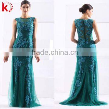 Fancy Embroidery Appliqued Beaded Sexy Sleeveless Charming Classy Lady Prom Dresses