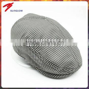 Custom design high quality men's plaid ivy cap