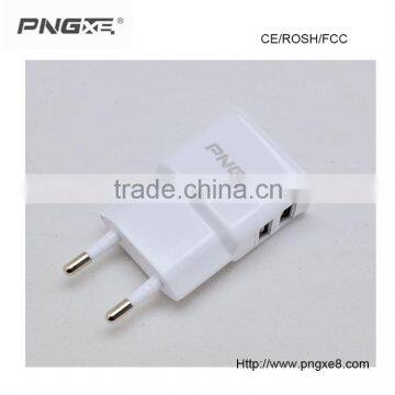 PNGXE 5V/2A Dual USB Ports euro Male Plug Wall USB Charger Adaptor AD-101