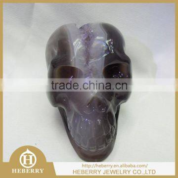 Beautiful natural amethyst quartz crystal skull,amethyst carved alien skulls,skull craft,crystal carvings