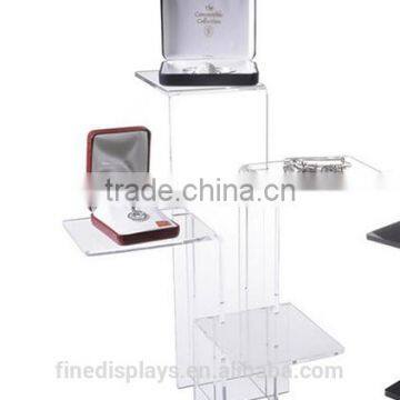 Tiered Acrylic Display Riser with 4 Platforms, Set of 2 - Clear(DR-B-150)