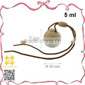5ml convenient wooden cap round glass car perfume
