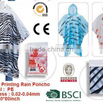 Disposable Cheap Clear Waterproof Hooded Rain