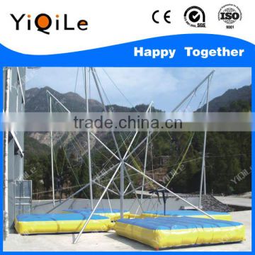 2016 YiQiLe bungee jumping trampoline blue frog trampoline bungee trampoline rope