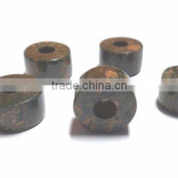 Natural Unakite Fancy Smooth Handmade Big Hole Tyre Beads