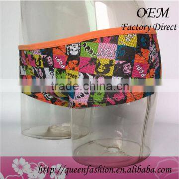 OEM Sexy Female Orange Headband Low-waist Head Portrait Printing woman Underwear Panties