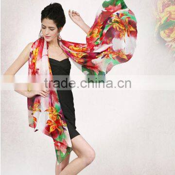 Custom Digital Print 100% Silk Gauze Scarf photo-2