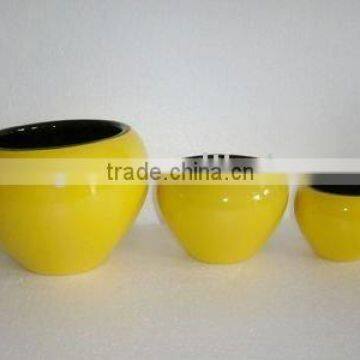 ceramic yellow flower pot