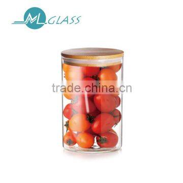 glass jar storage jar capacity wooden lid