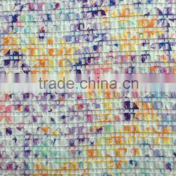 Fashion design chemical lace fabric and beautiful color printing and dyeing