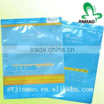 Printing Color resealable plastic clothes zip bag