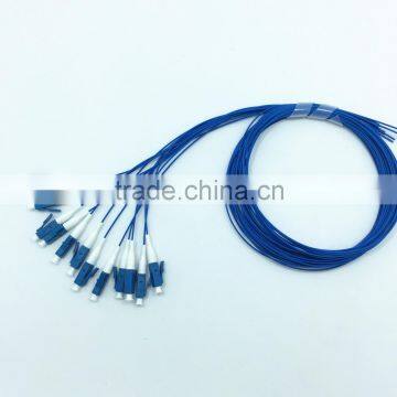 blue 12 ports LC/UPC G657A1 0.9mm LSZH fiber optic pigtail