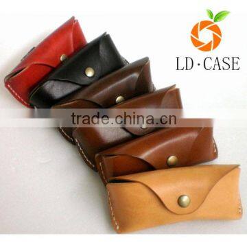 vintage handmade soft custom leather sunglass case, wholesale travel glasses case