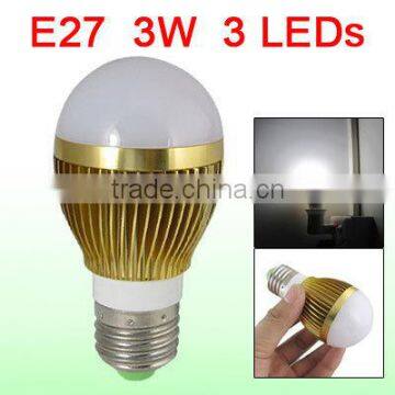 Hot sale 3w led globe bulb,gold housing,cold white color