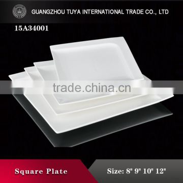 Restaurant wholesale rectangular cooking enamel plates with white plate