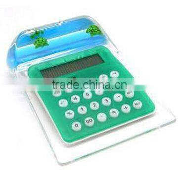 12-digits solar power Aqua insert floater oil Liquid calculator for promotional item