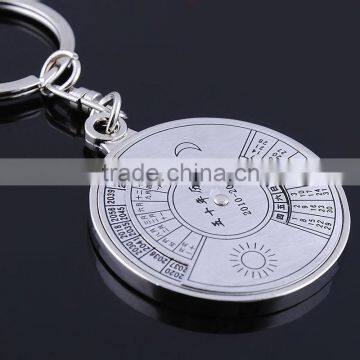 Wholesale Mini Perpetual Calendar Keychain Ring Unique Metal Keyring 50 Years Metal Calendar Key chain