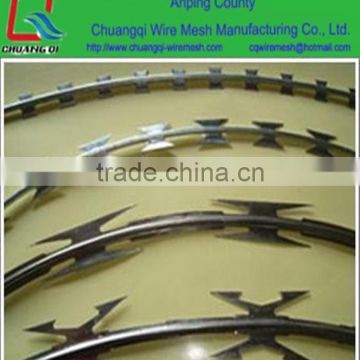 Factory Price Galvanized Concertina Razor Wire / Hight Security Razor Barbed Wire