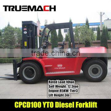 CPCD100 YTO 10ton diesel forklift truck with Euro3 Engine