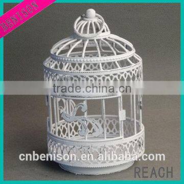 antique white high quality decorative hanging metal birdcage candle holder