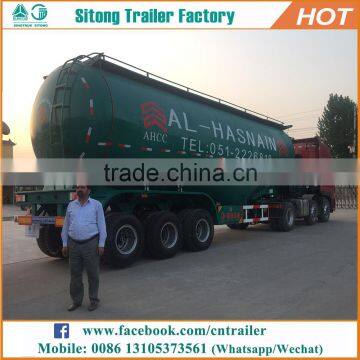 Tri-axle volume optional bulk powder silo transport semi trailer used cement trailers for sale