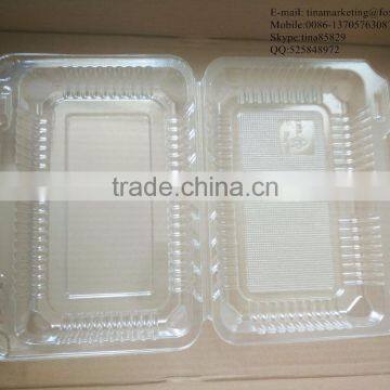 High Quality BOPS Clamshell Hinged Plastic Food Container for Bakery, Salad, Cake, Sushi and Pastry photo-2