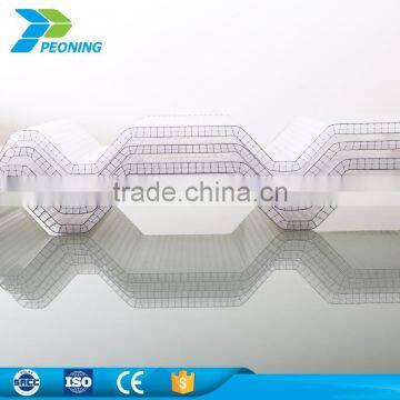 Multi wall tough Corrugated pc plastic sheets for roofing