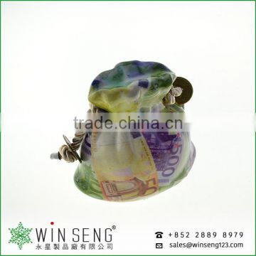 Small Mini Customize Ceramic Money Bag Shape Coin Bank photo-1