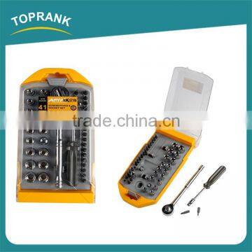 41pcs Screwdriver and socket set, adjustable ratchet screwdriver set