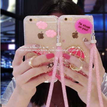 Diamond Finger Ring Stent Holder Cell Phone Cover Case Silicone Mobile Phone Cases for IPhone7/7Plus/6/6s/6plus/6splus photo-2