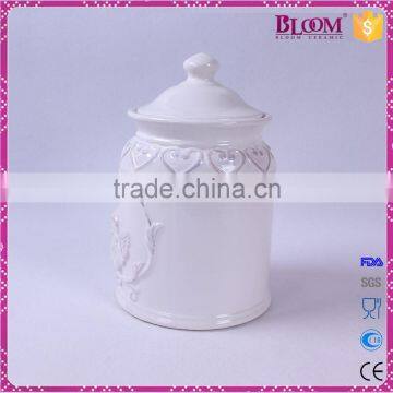 Ceramic White Custom Sugar Pot With Lid photo-2