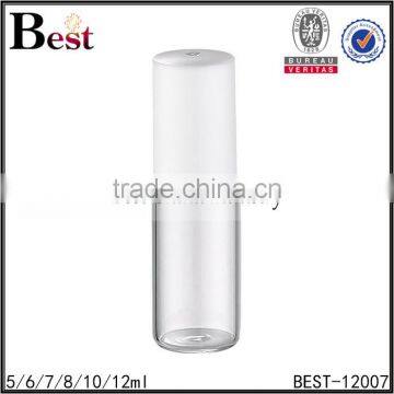 cosmetic fragrance perfume bottle roll on 5ml 10ml 12ml clear stainless steel roller white plastic pp cover bottle perfume