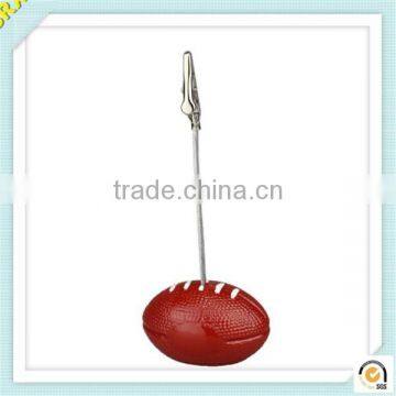 Wholesale cool football shape photo memo holder plastic memo clip/Custm made plastic memo clip holder factory