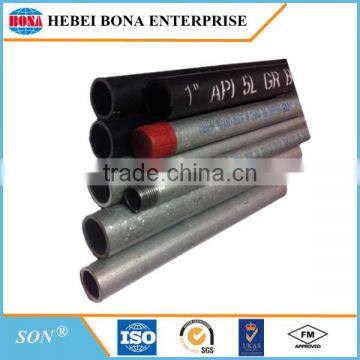 ASTM A53 galvanized and black seamless carbon steel pipe