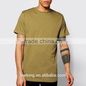 2017 Custom Logo 100% Cotton Longline Plain T-shirts Wholesale