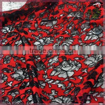 Red embroidery tulle african lace fabrics, elegant embroidered cord lace fabric