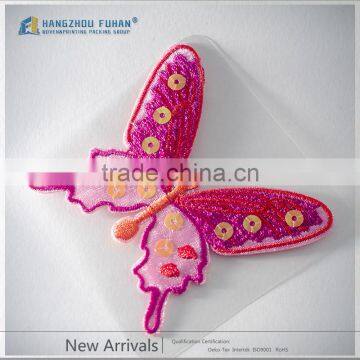 Custom Garment Butterfly Sequin Embroidery Badges photo-3