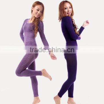 Custom Thermal Underwear Women 2014 Winter Modal Long Johns Underwears Top + Pant Ladies Sey Lace O-neck Seamless Slim Shapewear photo-5