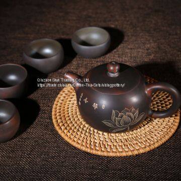 Round Purple Clay Teapot Nixing Pottery Pot Pure Handmade Qinzhou Local Pottery Tea Pot photo-3