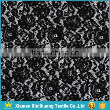 Hot Sale Water Soluble 3D Rose Flower Embroidered Black Lace Fabric for Dress photo-4