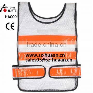 HA-010 White Basic Safety Vest With Reflective Tape