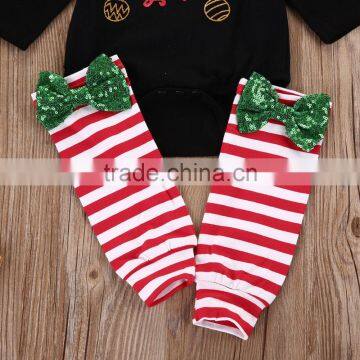 Latest Design Newborn Baby Clothes 2017 Hot Sale Cotton Kid Black Clothing Printed Baby Christmas Baby Romper photo-2