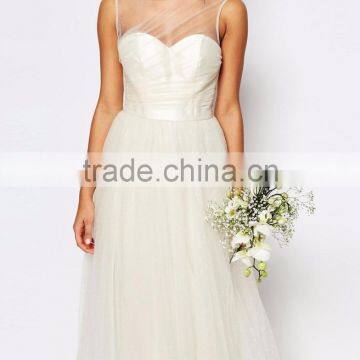 Lvory Romantic Appliques Lace Wedding Dresses A Line Bridal Grown Tulle Maxi Dress Bandeau Sleeveless photo-3