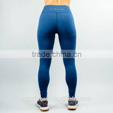2017 New Arrival Yoga Leggings Blue Cotton Elastane High Waist Leggings Panel Workout Tights Fitness Leggings