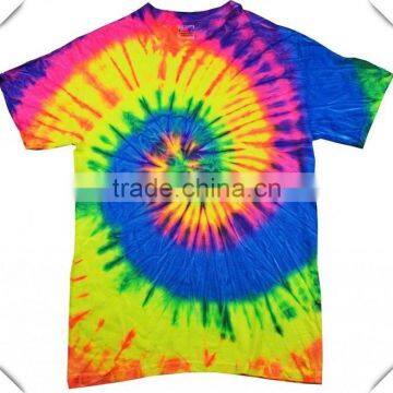 Trendy Tee Colorful Cotton Retro Swirl Spiral Mania Adult Disco Tie Dye Shirt,Tie Dye Mania Adult T- Shirt custom in China